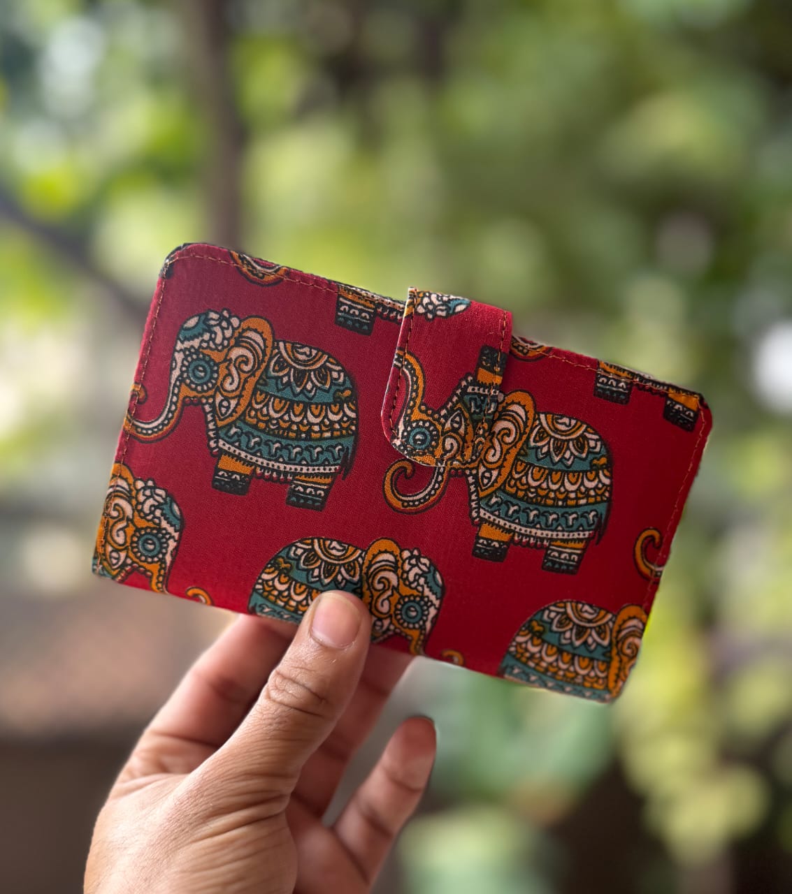 Cards and Passport Holding Cover – Hand Block Printed Fabric | Double Pocket | 4 Card Slots (6″ x 3″)