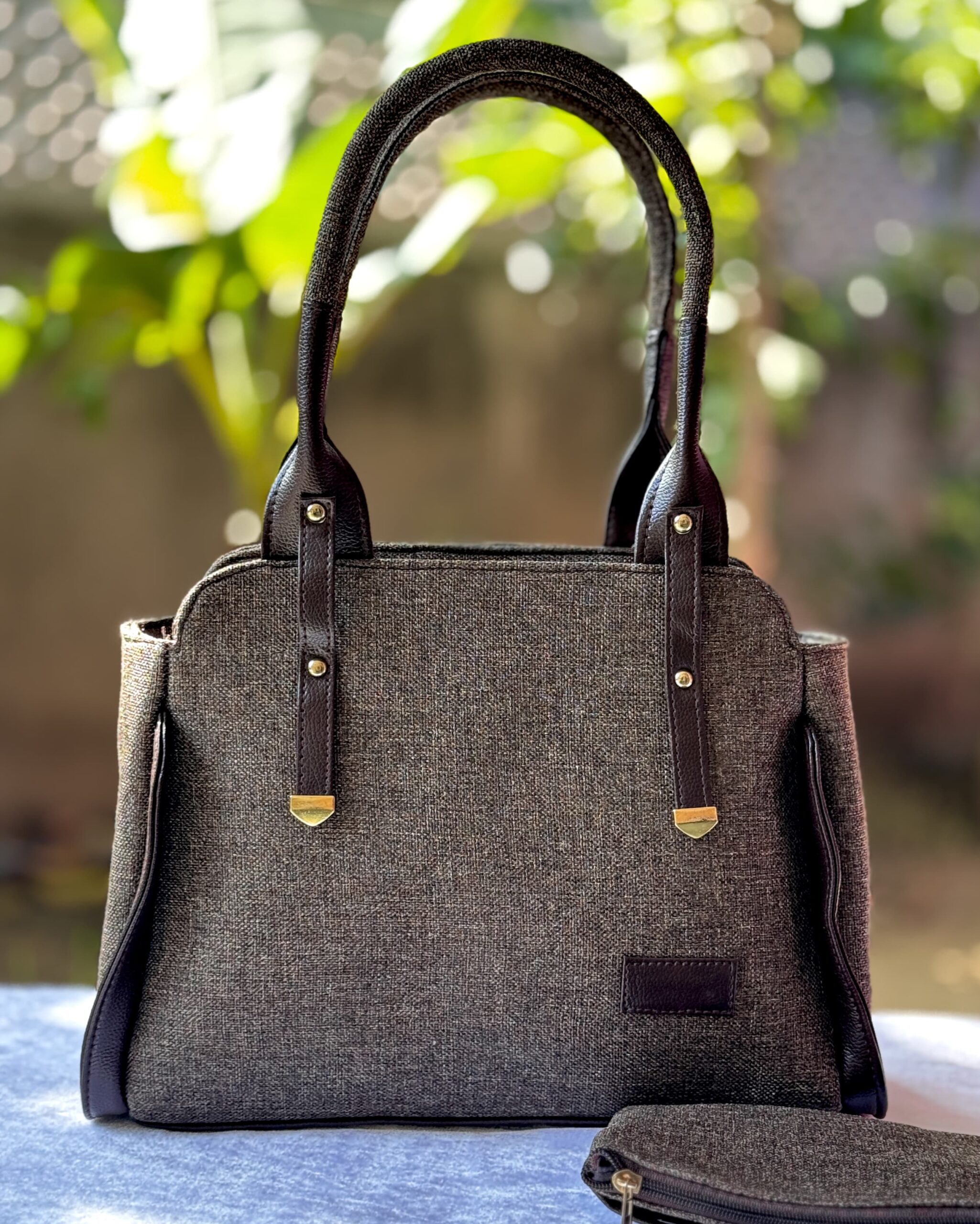 The Moscow Tote – Hand Block Printed & Jute Fabric Tote Bag (12" x 10") - Image 5