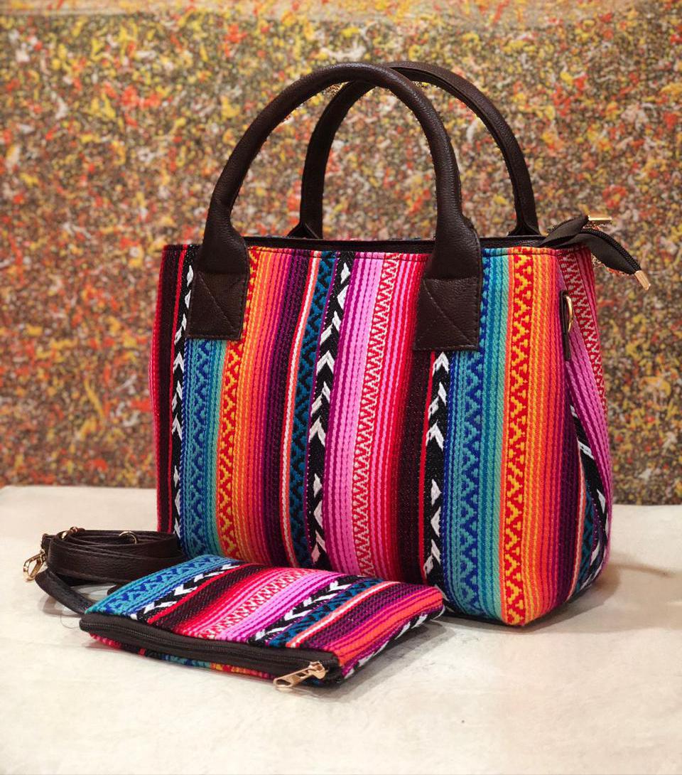 Tim Tim Handbag cum Sling – Stylish & Versatile Rugged Fabric Bag (14" x 12") - Image 4